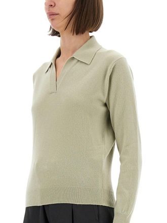Maison Margiela Virgin Wool Polo Shirt - Green