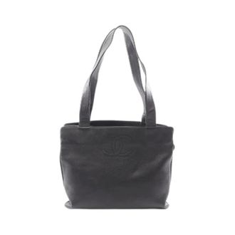 Chanel Pre-owned Coco Mark Lambskin Tote Bag - Dames - Pre-owned - Zwart - Maat: ONE Size Leer