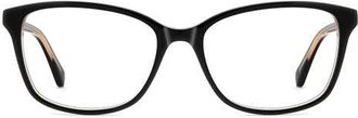 Kate Spade New York reilly 55mm rectangular reading glasses in Black Pink at Nordstrom
