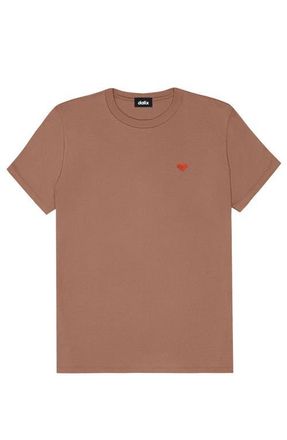 Dalix Womens Pixel Heart Jersey Relaxed Tee in Chestnut at Nordstrom, Size Xx-Large
