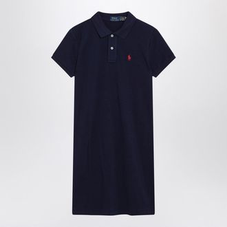 Polo Ralph Lauren Mini Abito A Polo In Cotone Blu Navy