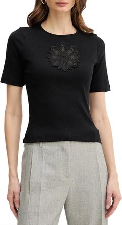 Twinset Knit T-shirt - Dames - T-shirts - Zwart - M - Katoen - Tops