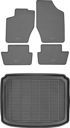 OEM Juego De Alfombrillas De Goma Para Peugeot 308 I Hatchback (2007-2013) + Alfombrilla Para El Maletero