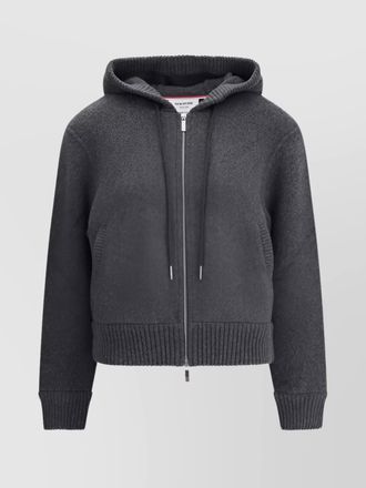 Thom Browne wool hoodie adjustable drawstring