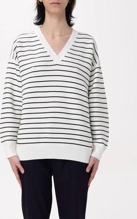 Lorena Antoniazzi Womens V Neck Sweater In White/black