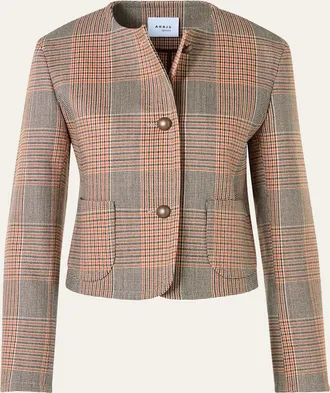 Akris Glen Plaid Wool Jacket
