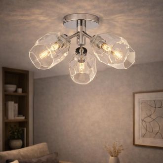 Pagazzi Leonie 5-Light Polished Chrome Semi-Flush Ceiling Light in Silver