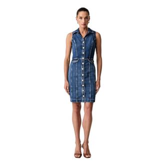 Guess Kleedjes, Dames, Blauw, XS, Katoen, Destiny Dress