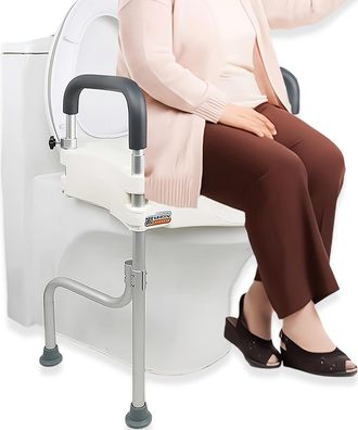 OEM Asiento De Inodoro Elevado Y Ajustable Para Personas Mayores Y Personas Con Movilidad Reducida - Soporta Hasta 181 Kg Con Asas Estables - Universal Pa