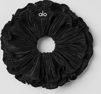 Alo | Micro Plisse Oversize Scrunchie in Black