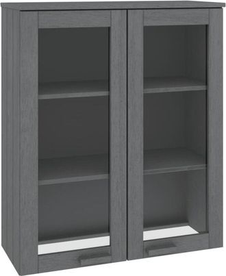 vidaXL Vidaxl - Aparador superior hamar pino macizo gris oscuro 85x35x100 cm