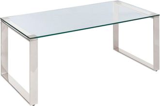 Beliani Mesa de centro vidrio templado plateado