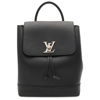 Louis Vuitton Noir Leather Backpack (Pre-Owned)