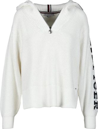 Tommy Hilfiger White Cotton Sweater