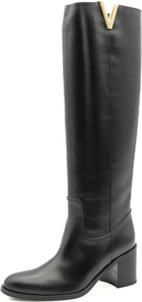 Via Roma 15 Damesschoenen Santamonica Zwart Aw 24 - Dames - Hoge Laarzen - Zwart - 37 EU - Leer - Schoenen