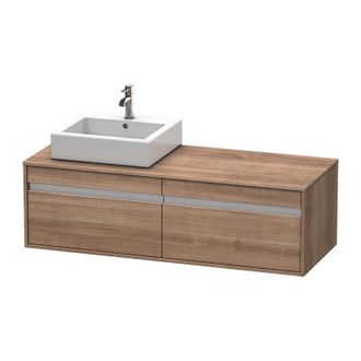 Duravit Duravit Ketho Mueble De Pared 6697, 2 Extra&iacute;bles, 1400mm, Para 1 Lavabo De Montaje Superior, Izquierda, Color (frente/cuerpo): Cerezo Del Tesino - Kt6