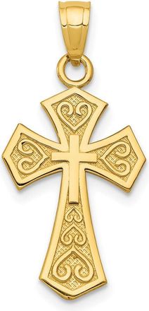 Diamond2Deal 14k Yellow Gold Reversible Passion Cross Pendant
