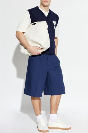 Ami V-neck Vest, Mens, Navy Blue