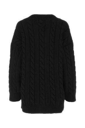 Prada Womens Black Wool Blend Oversize Cardigan Nero Maglieria
