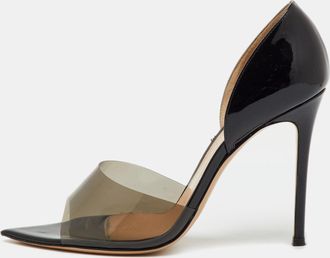 Gianvito Rossi Black Patent Leather And Pvc Bree Dorsay Pumps
