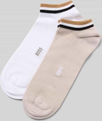 HUGO BOSS Sneaker-Socken im 2er-Pack aus Baumwoll-Mix in Beige, Gr&ouml;&szlig;e 43-46