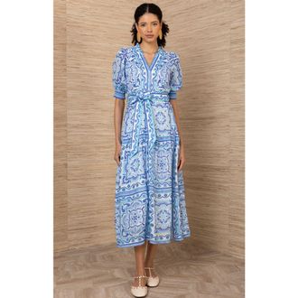 Hale Bob Bess Linen Dress in Blue at Nordstrom, Size X-Small