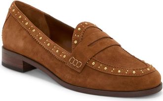 Vince Camuto Camdyn Studded Penny Loafer in Burnt Sugar at Nordstrom, Size 5.5