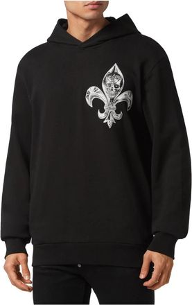 Philipp Plein Hooded Sweatshirt Chrome - Heren - Hoodies - Zwart - XS - Katoen - Hoodies & sweatvesten