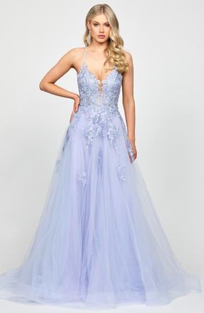 Bariano Rosalee Embellished Ball Gown in Powder Blue at Nordstrom, Size 4