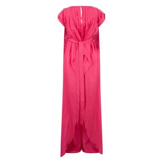 Alberta Ferretti Long Dress with Short Sleeves - female - Alberta Ferretti - Maxi Dresses - Pink - L - Dresses