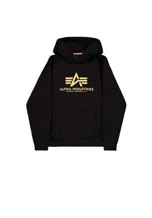 Alpha Industries Hoodie ALPHA INDUSTRIES Basic Hoodie Carbon, Herren, Gr. 3XL, schwarz (schwarz, gold), Obermaterial: 80% Baumwolle, 20% Polyester, regular fit, Sweats