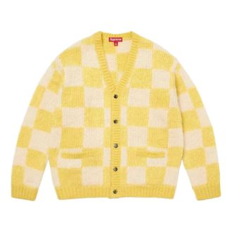 SUPREME SS26 Checkerboard Cardigan Yellow SUP-SS26-307-YLW