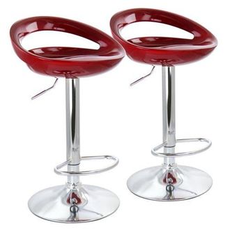 Elama 2 Piece Retro Adjustable Bar Stool in Cherry at Nordstrom