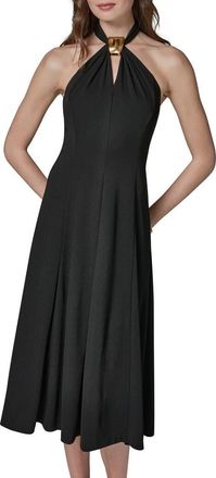DKNY Keyhole Hardware Halter Dress in Black at Nordstrom, Size 10