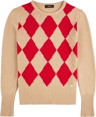 Fay Jersey de cuello redondo de lana y cachemira - Knitwear - Mujer - Multicolor - L