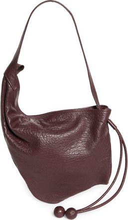 Marni Small Sling Leather Hobo Bag in 00R85 Cherry at Nordstrom