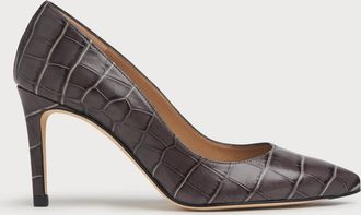 L.k. Bennett Womens Floret Closed Courts, Smoke - Grey Leather - Size UK 4