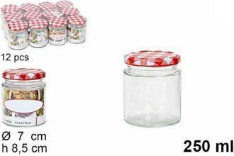 Trade Shop Trade Shop - Set 12 Pezzi Contenitore Barattolo In Vetro Con Coperchio Barattolini 250ml