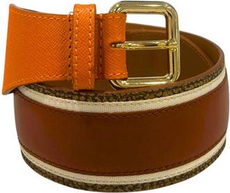 Borbonese Orange Leather Women Womens Belt