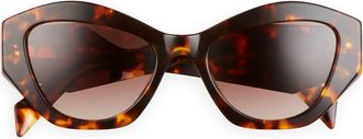 Prada 53mm Gradient Irregular Sunglasses in Honey Havana/Brown Gradient at Nordstrom