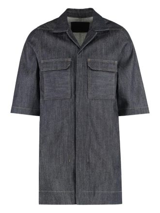 Rick Owens denim short-sleeve pocket shirt - Grey