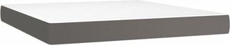 vidaXL Vidaxl - Colch&oacute;n De Muelles Ensacados Cuero Sint&eacute;tico Gris 160x200x20 Cm