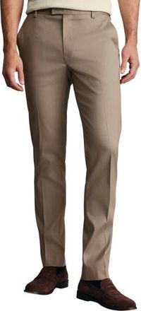 CHARLES TYRWHITT Slim Fit Smart Texture Pants in Camel at Nordstrom, Size 34 X 30