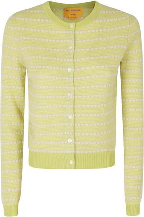 Guest In Residence Pebble Stripe Jane Cardigan - Dames - Cashmere truien - Groen - S - Kasjmier - Truien & Vesten