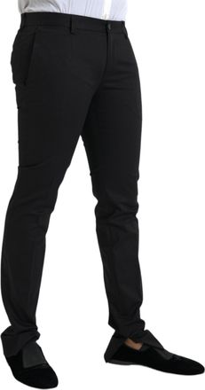Dolce & Gabbana Mens Black Cotton Stretch Skinny Dress Pants Elastane