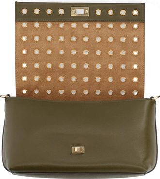 Anya Hindmarch Womens Mortimer Leather Shoulder Bag Green Cow