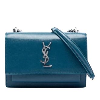 Saint Laurent Pre-owned The Sunset Cross Body Bag - Dames - Pre-owned - Blauw - Maat: ONE Size Leer
