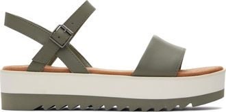 Toms Brynn Vetiver Leather Platform Sandal
