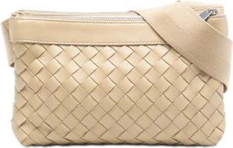 Bottega Veneta Pre-owned Leren Schoudertas - Dames - Vintage Schoudertas - Beige - ONE Size - Leer - Vintage