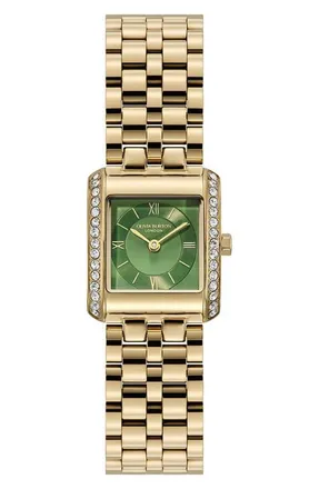 Olivia Burton Berkley Square Quartz Bracelet Watch, 21mm in Green at Nordstrom